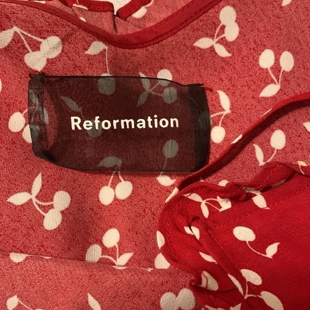 EUC Reformation red cherry print camisole - Picture 2 of 5